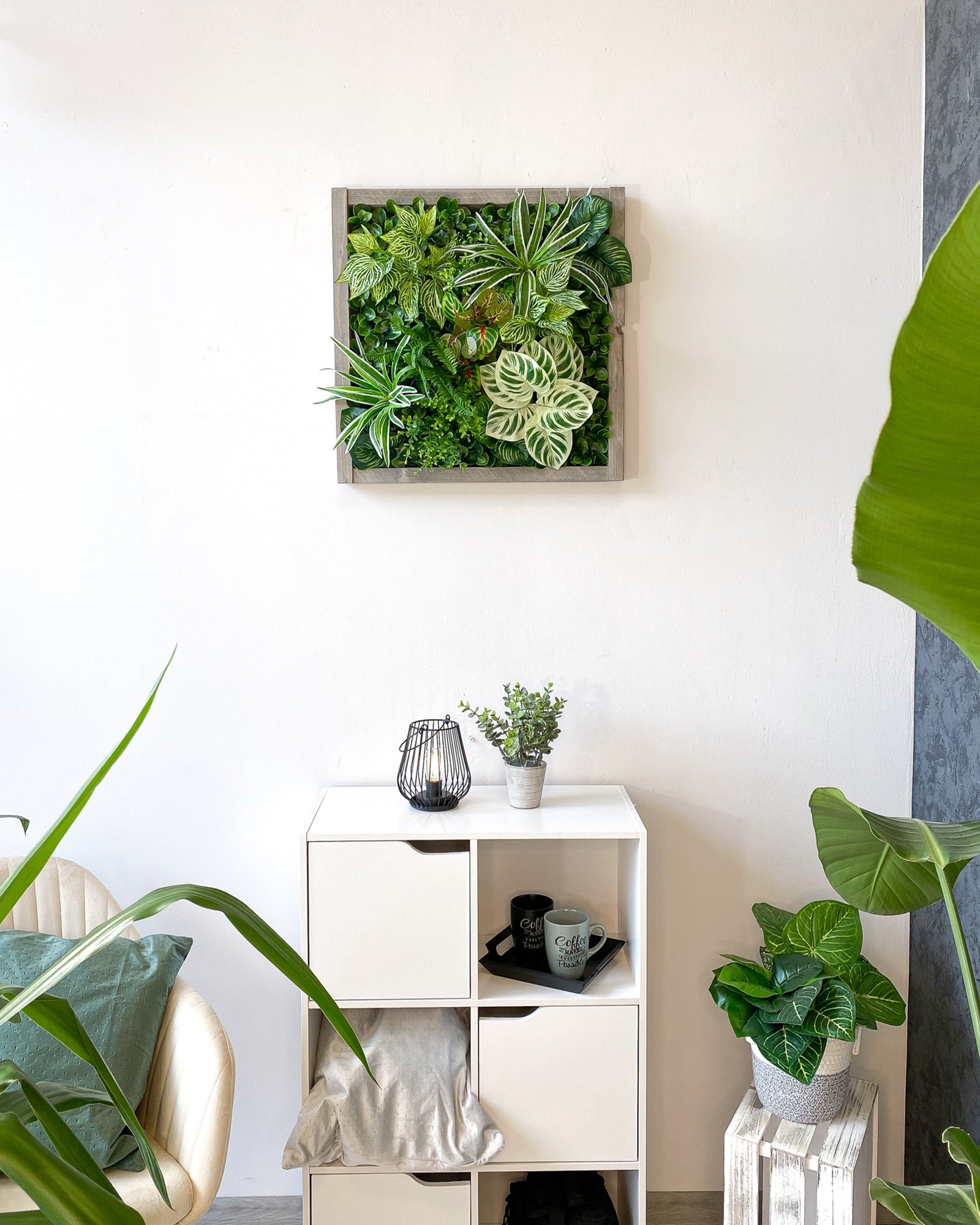Plant Frame „Nublar“ - Künstliches Pflanzenbild im Jungle-Look aus Realtouch-Kunstpflanzen