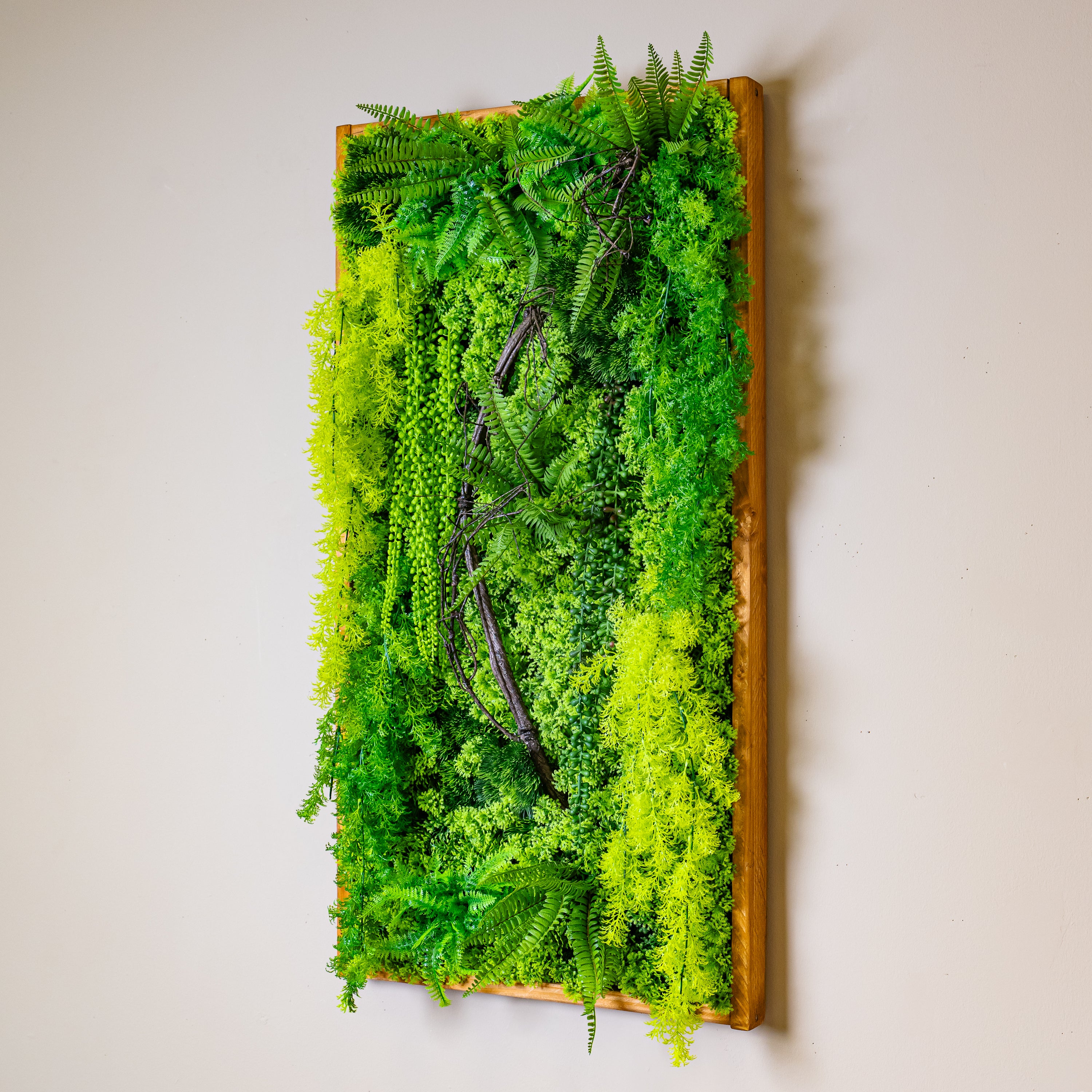 Plantframe im Holzrahmen braun