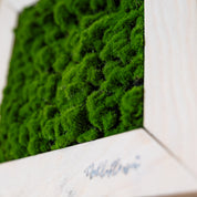 Nahaufnahme Myra mit Logo in weißen Holzrahmen