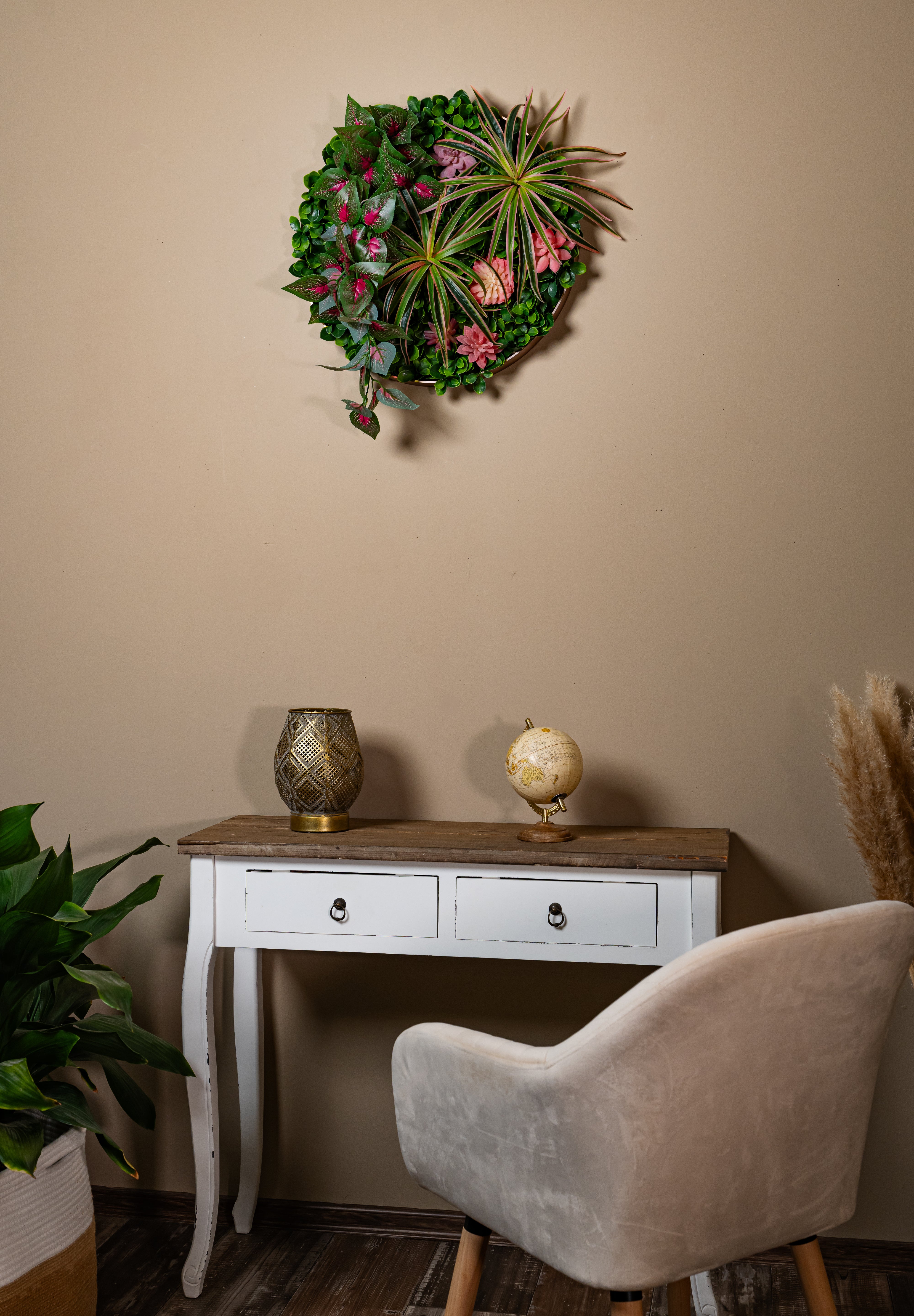 Plant Frame „Ophelia“ - Rundes Pflanzenbild im modernen Kupferrahmen